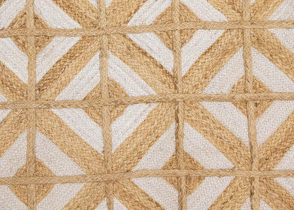 Kilim Area Rug 2x3 Flatweave Hand Braided Jute Offwhite Beige Design Handmade Boho Thick 0.27" Geometric Pattern Carpet Sisal Jute Rug Indoor Outdoor Use Rugs for Bedside, Kitchen, Yoga Mat - Colors A