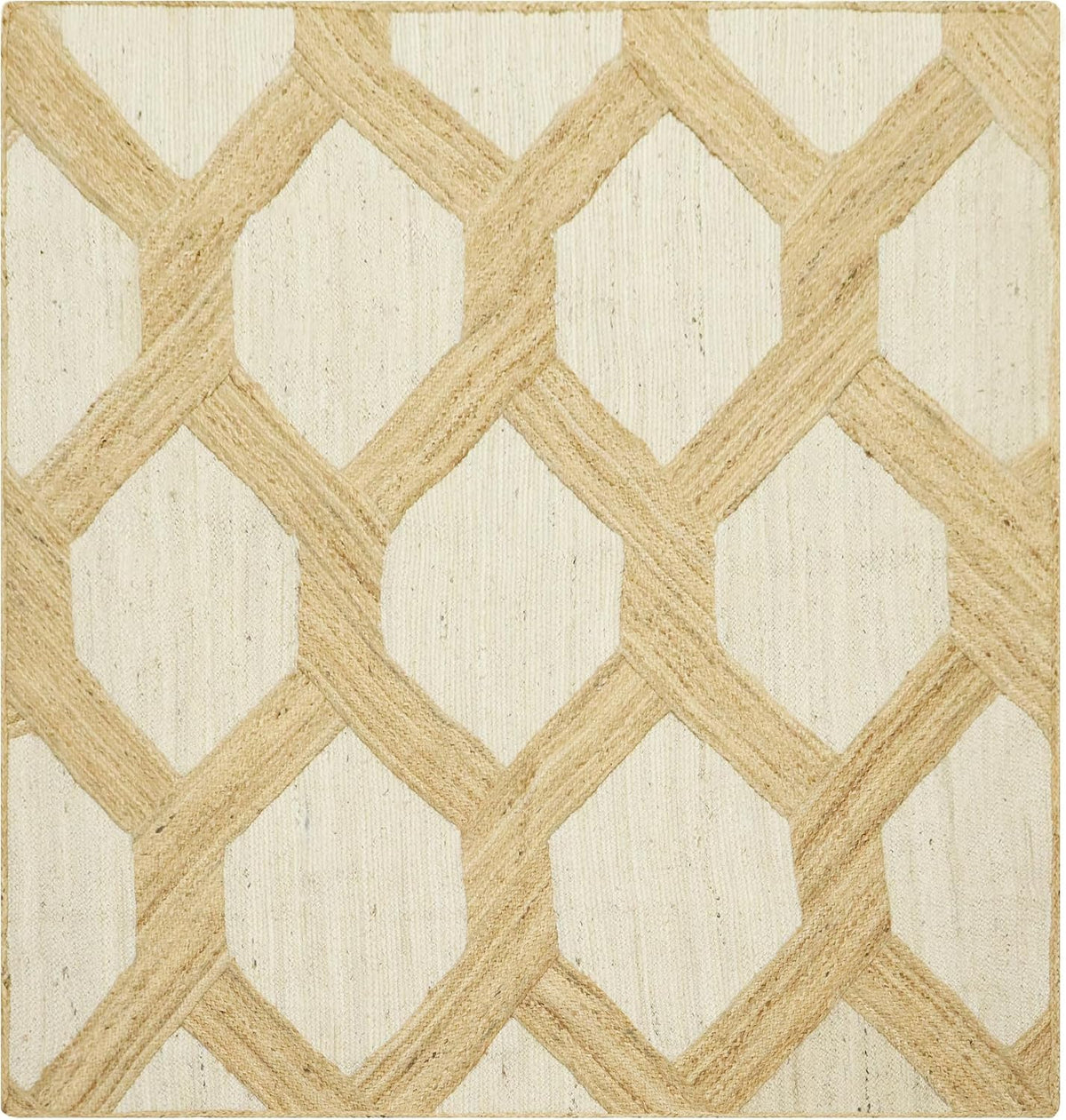 Kilim Area Rug 2x3 Flatweave Hand Braided Jute Offwhite Beige Design Handmade Boho Thick 0.27" Geometric Pattern Carpet Sisal Jute Rug Indoor Outdoor Use Rugs for Bedside, Kitchen, Yoga Mat - Colors A