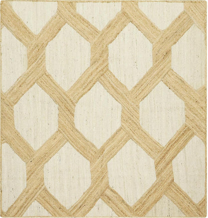 Kilim Area Rug 2x3 Flatweave Hand Braided Jute Offwhite Beige Design Handmade Boho Thick 0.27" Geometric Pattern Carpet Sisal Jute Rug Indoor Outdoor Use Rugs for Bedside, Kitchen, Yoga Mat - Colors A