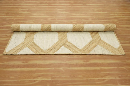 Kilim Area Rug 2x3 Flatweave Hand Braided Jute Offwhite Beige Design Handmade Boho Thick 0.27" Geometric Pattern Carpet Sisal Jute Rug Indoor Outdoor Use Rugs for Bedside, Kitchen, Yoga Mat - Colors A
