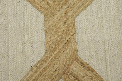 Kilim Area Rug 2x3 Flatweave Hand Braided Jute Offwhite Beige Design Handmade Boho Thick 0.27" Geometric Pattern Carpet Sisal Jute Rug Indoor Outdoor Use Rugs for Bedside, Kitchen, Yoga Mat - Colors A