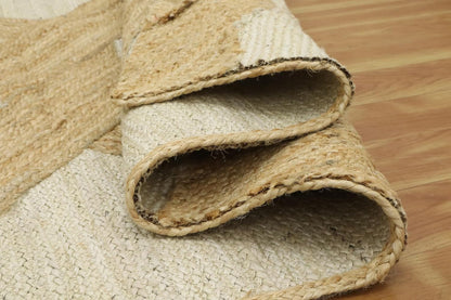 Kilim Area Rug 2x3 Flatweave Hand Braided Jute Offwhite Beige Design Handmade Boho Thick 0.27" Geometric Pattern Carpet Sisal Jute Rug Indoor Outdoor Use Rugs for Bedside, Kitchen, Yoga Mat - Colors A