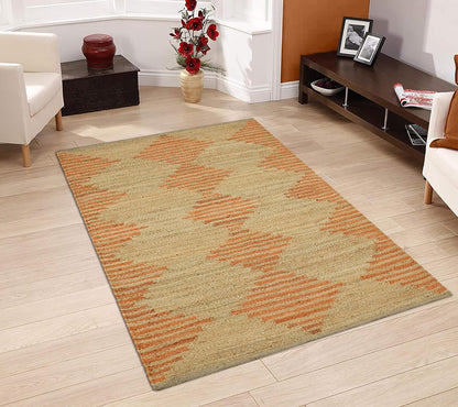 Kilim Area Rug 2x3 Flatweave Hand Braided Jute Offwhite Beige Design Handmade Boho Thick 0.27" Geometric Pattern Carpet Sisal Jute Rug Indoor Outdoor Use Rugs for Bedside, Kitchen, Yoga Mat - Colors A