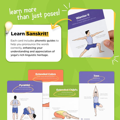 Yoga Cards – Beginner: Visual Study, Class Sequencing & Practice Guide with Essential Poses, Breathing Exercises & Meditation · Plastic Flash Cards Deck with Sanskrit