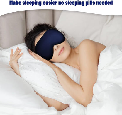 Silk Sleep Mask, Blackout Eye Mask for Sleeping with Adjustable Strap