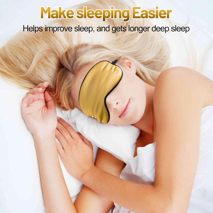 Silk Sleep Mask, Blackout Eye Mask for Sleeping with Adjustable Strap
