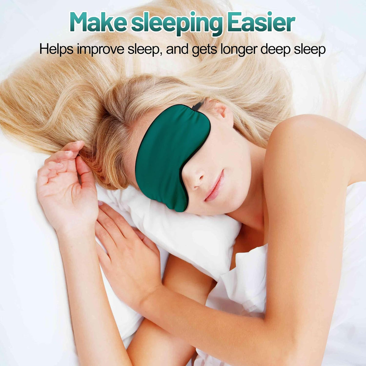 Silk Sleep Mask, Blackout Eye Mask for Sleeping with Adjustable Strap