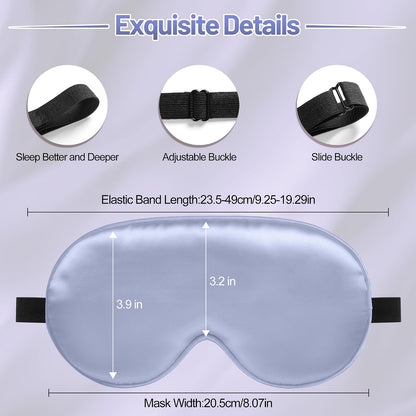 Silk Sleep Mask, Blackout Eye Mask for Sleeping with Adjustable Strap