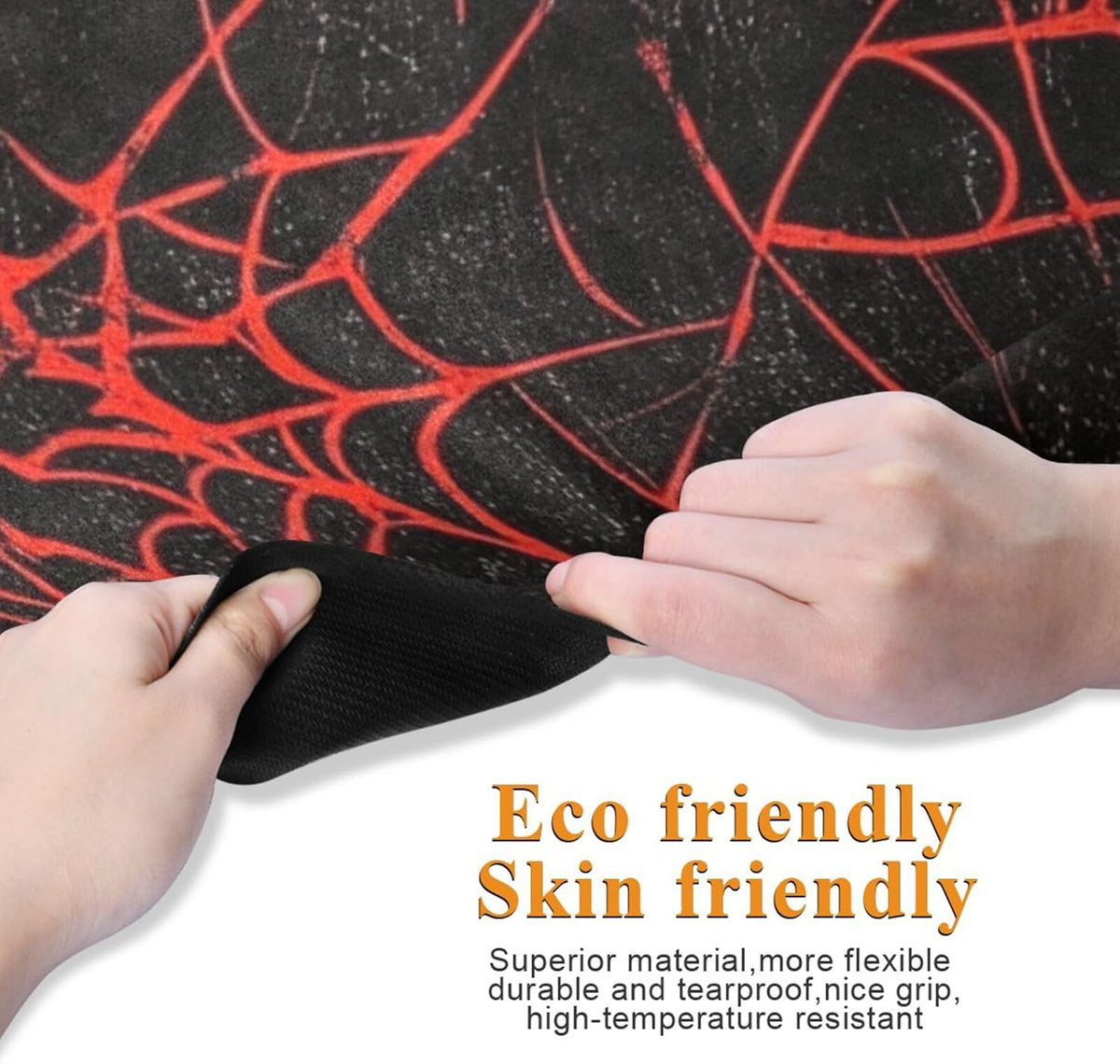 Red and Black Halloween Spider Web printed natural yoga mat Thick 1 mm for outdoor non slip, with Yoga bag cover tapete para ejercicio 71x26 inches