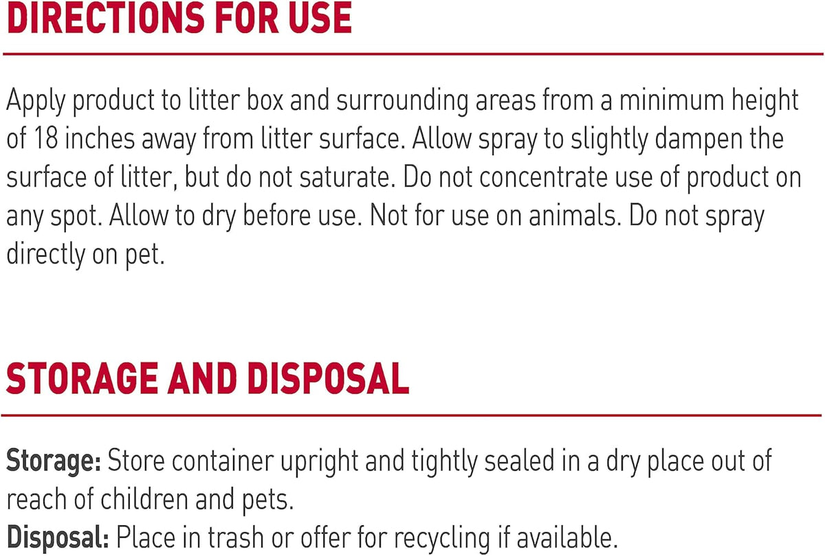 Litter Box Odor Destroyer, 24 Ounces, Eliminates Feces, Urine and Ammonia Odors from Cat Litter Box