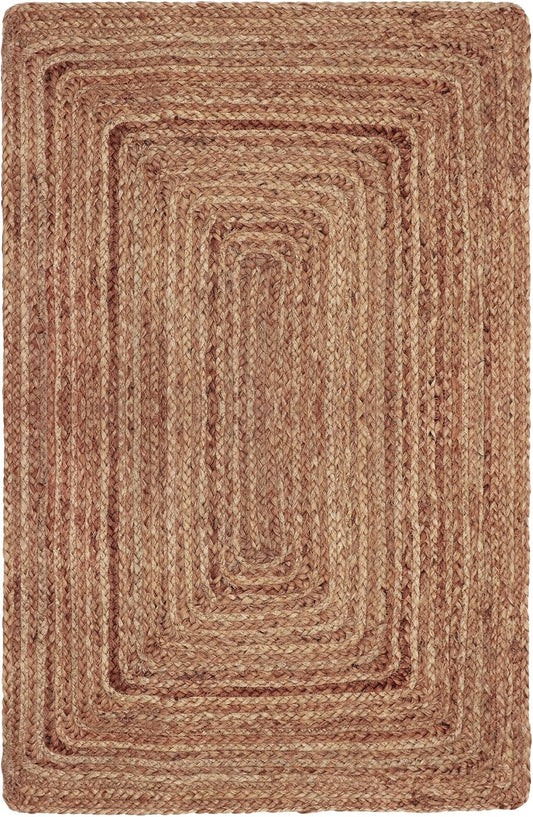 Jute Rug - Braided Handwoven 100% Jute Door Mat - 22x34 inches