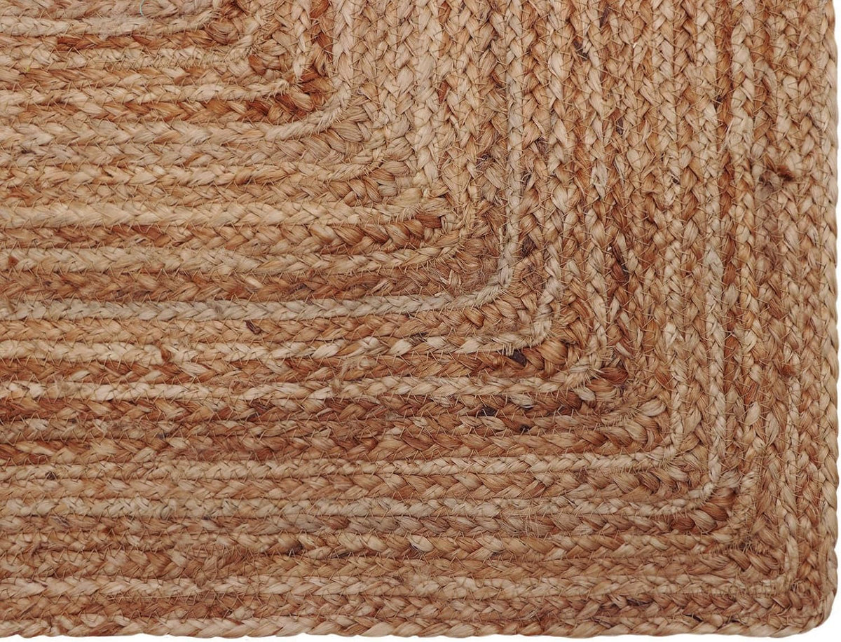 Jute Rug - Braided Handwoven 100% Jute Door Mat - 22x34 inches