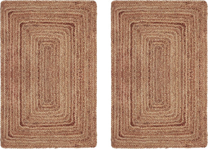 Jute Rug - Braided Handwoven 100% Jute Door Mat - 22x34 inches
