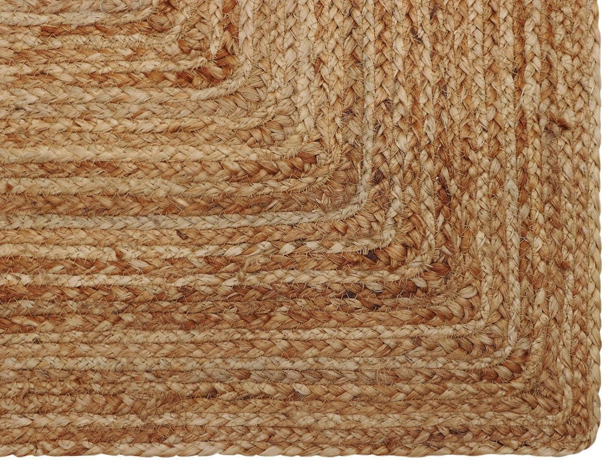Jute Rug - Braided Handwoven 100% Jute Door Mat - 22x34 inches
