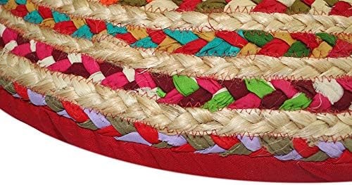 Jute Rug - Braided Handwoven 100% Jute Door Mat - 22x34 inches