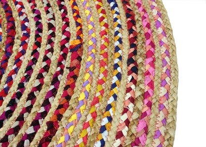 Jute Rug - Braided Handwoven 100% Jute Door Mat - 22x34 inches