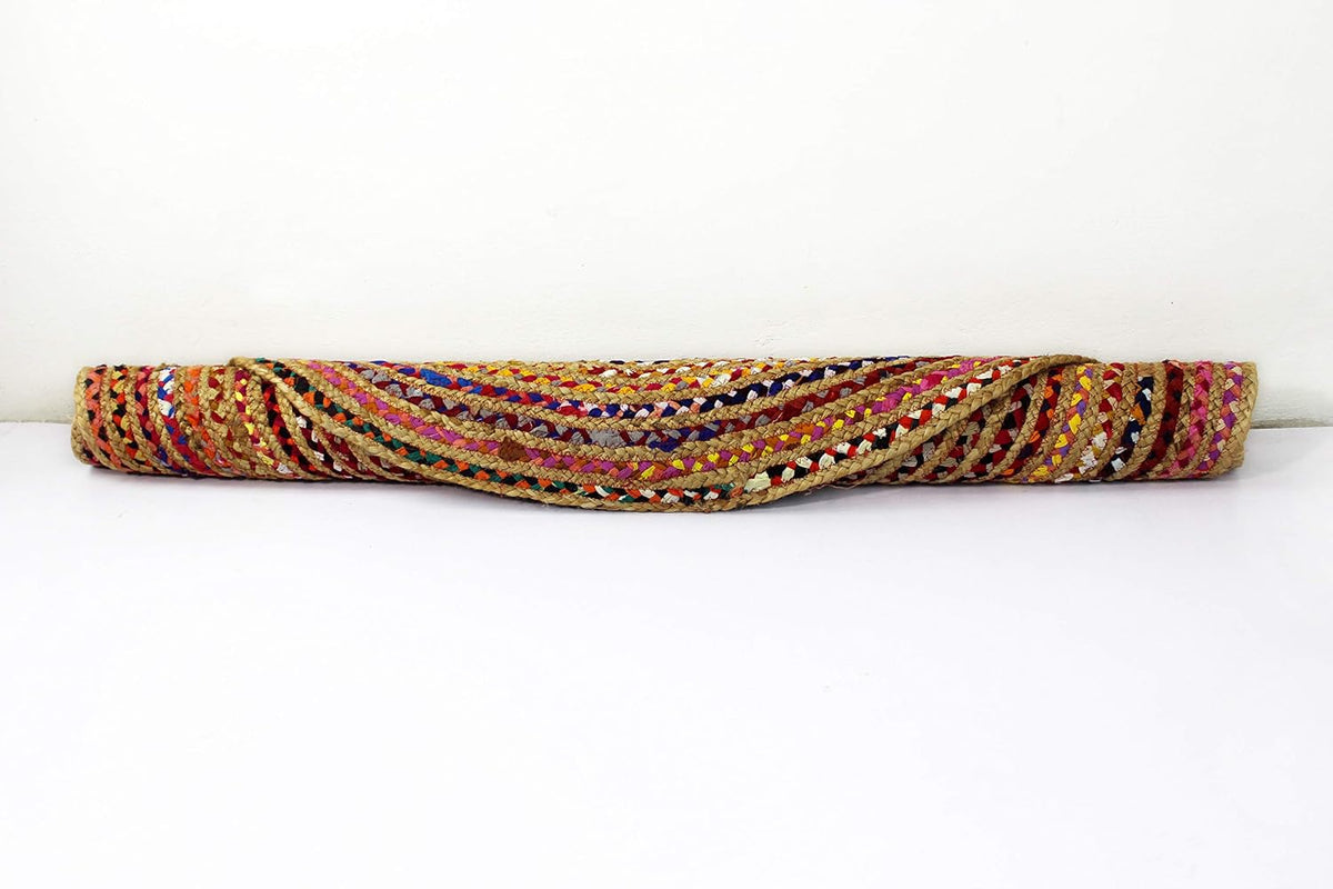 Jute Rug - Braided Handwoven 100% Jute Door Mat - 22x34 inches
