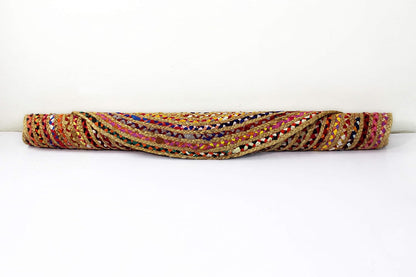 Jute Rug - Braided Handwoven 100% Jute Door Mat - 22x34 inches