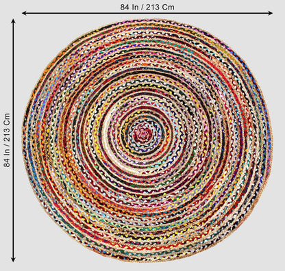 Jute Rug - Braided Handwoven 100% Jute Door Mat - 22x34 inches