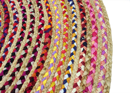 Jute Rug - Braided Handwoven 100% Jute Door Mat - 22x34 inches