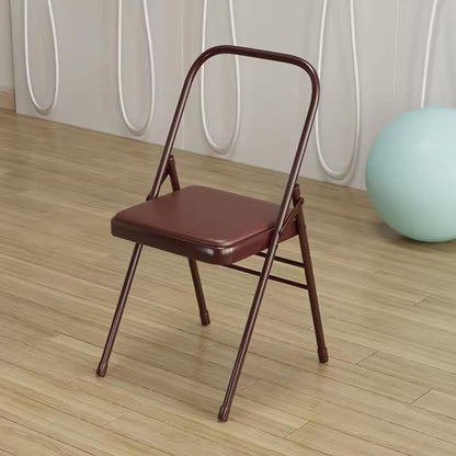 Iyengar Yoga Chair,Backless Yoga Chair,Yoga Auxiliary Foldable Chair Yoga Equipment Metal Folding Chair Balance Handstand Foldable Design,high Load-Bearing Capacity,Brown-41 * 41 * 83cm
