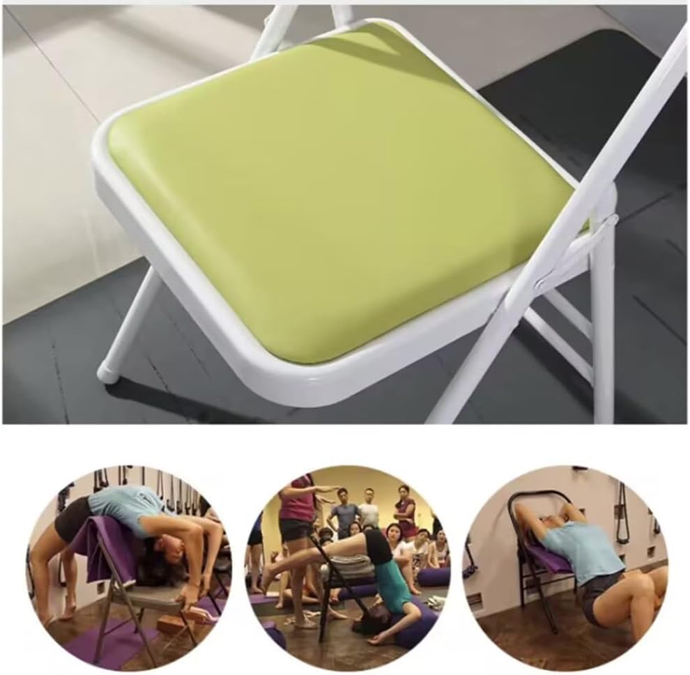 Iyengar Yoga Chair,Backless Yoga Chair,Yoga Auxiliary Foldable Chair Yoga Equipment Metal Folding Chair Balance Handstand Foldable Design,high Load-Bearing Capacity,Brown-41 * 41 * 83cm