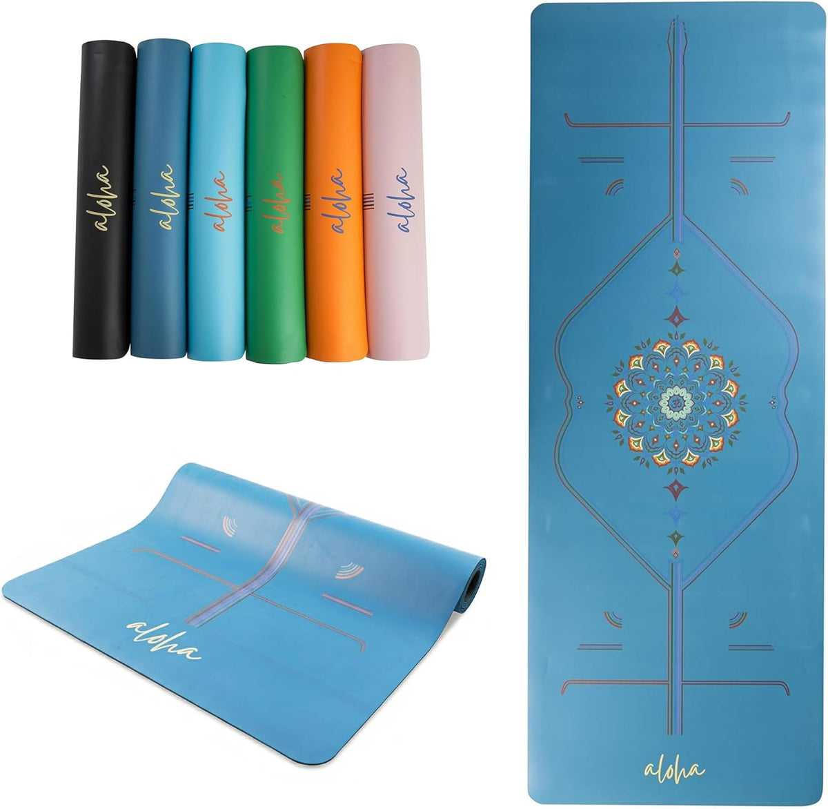 Bliss Premium Yoga Mat - 72" x 27" x 4.5mm Natural Rubber - Non-Slip with Alignment Lines - Sweat-Resistant, Thick Cushioned, Carrying Strap Included - for Yoga, Pilates, Hot Yoga & Fitness