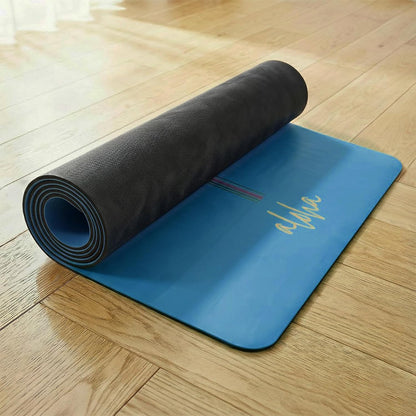 Bliss Premium Yoga Mat - 72" x 27" x 4.5mm Natural Rubber - Non-Slip with Alignment Lines - Sweat-Resistant, Thick Cushioned, Carrying Strap Included - for Yoga, Pilates, Hot Yoga & Fitness