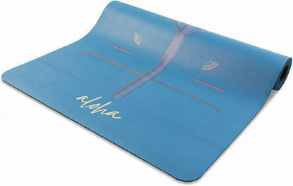 Bliss Premium Yoga Mat - 72" x 27" x 4.5mm Natural Rubber - Non-Slip with Alignment Lines - Sweat-Resistant, Thick Cushioned, Carrying Strap Included - for Yoga, Pilates, Hot Yoga & Fitness