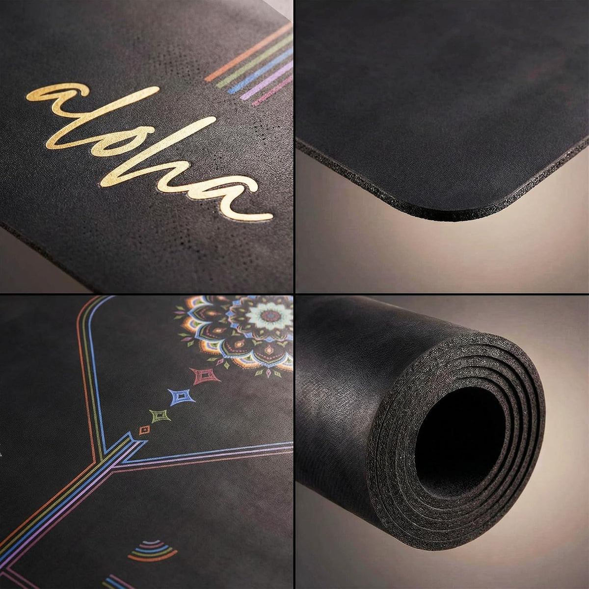 Bliss Premium Yoga Mat - 72" x 27" x 4.5mm Natural Rubber - Non-Slip with Alignment Lines - Sweat-Resistant, Thick Cushioned, Carrying Strap Included - for Yoga, Pilates, Hot Yoga & Fitness