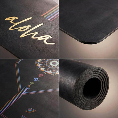 Bliss Premium Yoga Mat - 72" x 27" x 4.5mm Natural Rubber - Non-Slip with Alignment Lines - Sweat-Resistant, Thick Cushioned, Carrying Strap Included - for Yoga, Pilates, Hot Yoga & Fitness