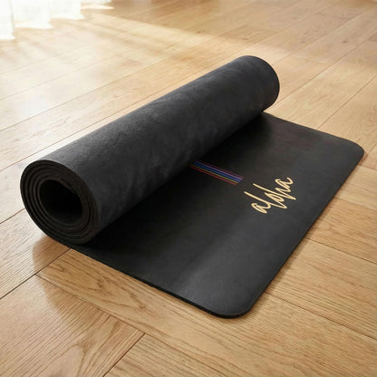 Bliss Premium Yoga Mat - 72" x 27" x 4.5mm Natural Rubber - Non-Slip with Alignment Lines - Sweat-Resistant, Thick Cushioned, Carrying Strap Included - for Yoga, Pilates, Hot Yoga & Fitness