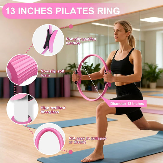 Pilates Kit for Women, Pilates Equipment with 13'' Magic Circle