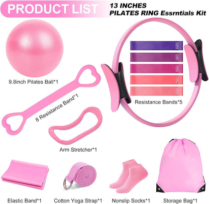 Pilates Kit for Women, Pilates Equipment with 13'' Magic Circle