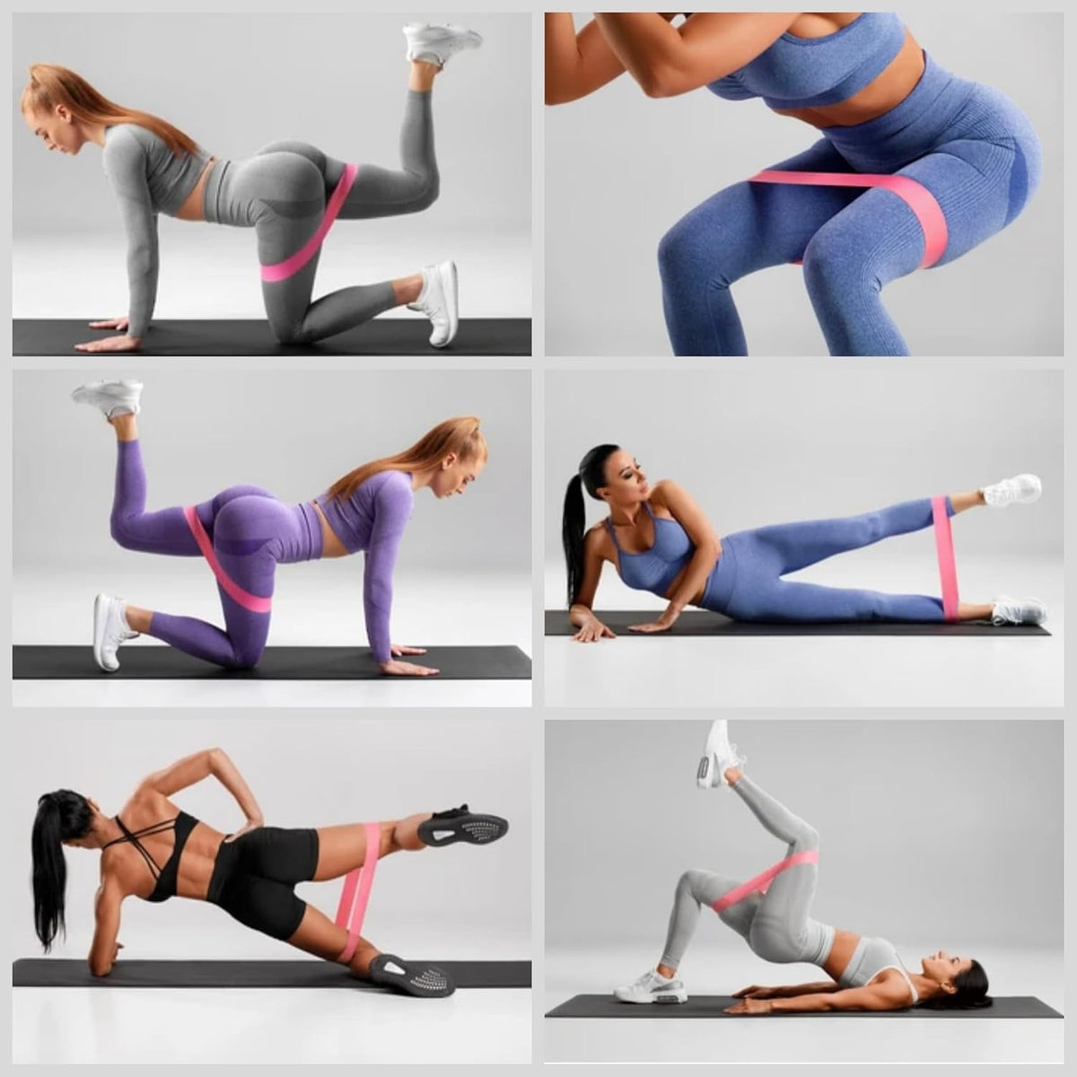 Pilates Ring Circle Set - Workout at Home Workout Equipment Women - Booty Bands Stretching Equipment Pilates Mini Exercise Ball for Legs Arms and Thighs