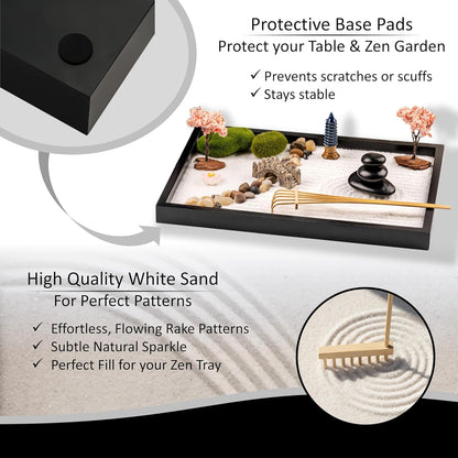 Zen Garden Kit for Desk, Mini Zen Garden 11x8in Decor