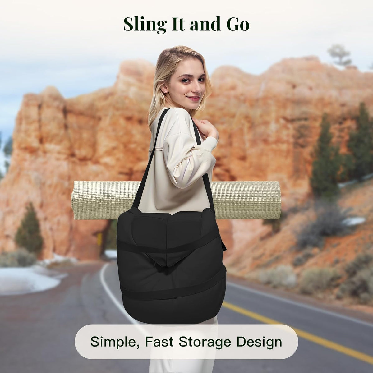Meditation Cushion Set – Zafu Yoga Floor Pillow with Knee Support Pads, Buckwheat Hull Filling, Carry Bag & Zabuton-Style Base