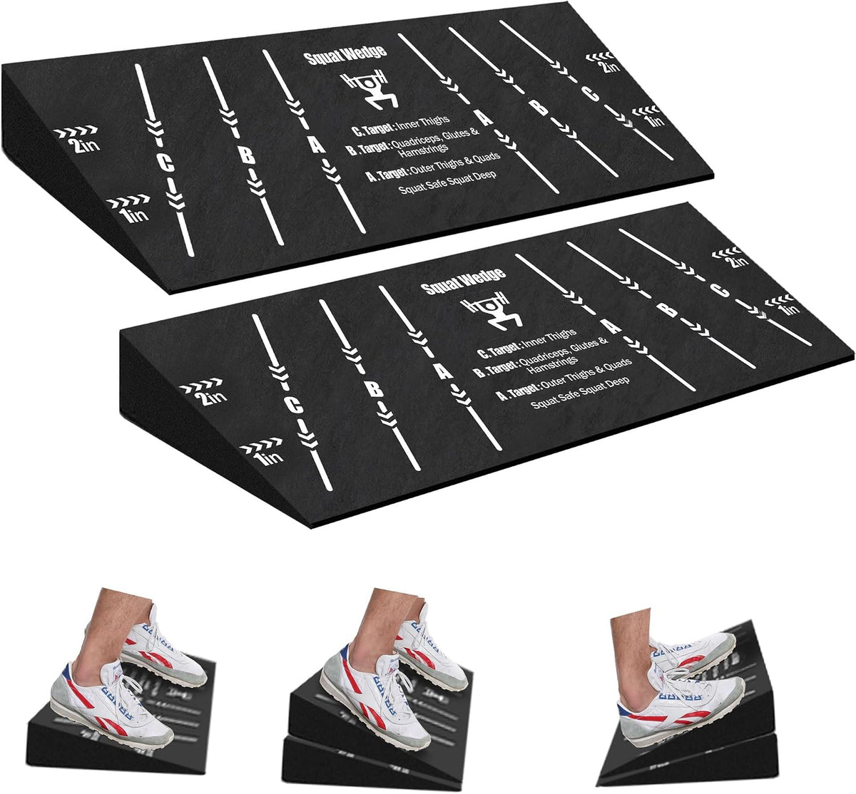 Squat Wedge Block One Piece: Heel Elevated Board for Lower Body Workout