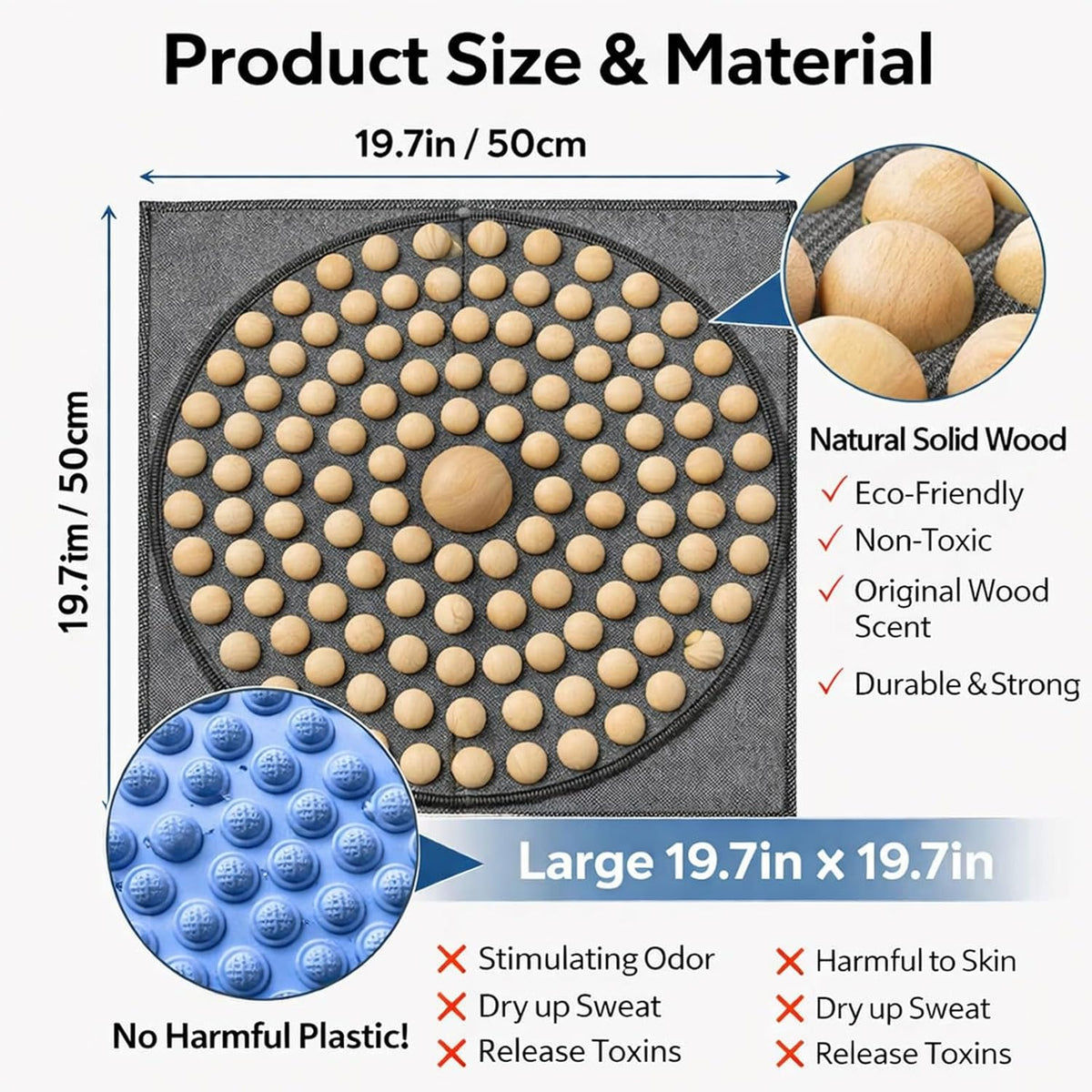 Foot Massage Mat Made from Natural Hardwood for Daily Relaxation, Foldable Acupressure Pad for Standing & Sitting, Designed for Office Workers, Long Standing Jobs & Home Use