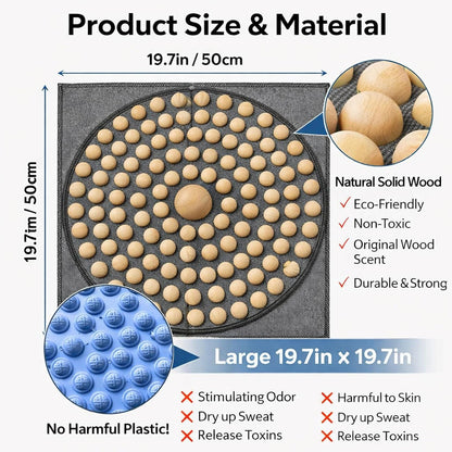 Foot Massage Mat Made from Natural Hardwood for Daily Relaxation, Foldable Acupressure Pad for Standing & Sitting, Designed for Office Workers, Long Standing Jobs & Home Use
