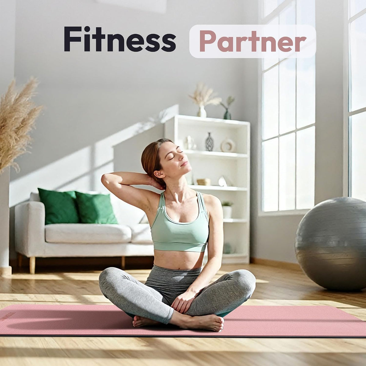 Non Slip Yoga Mat 72"x24" Exercise & Fitness Mat For Women and Men