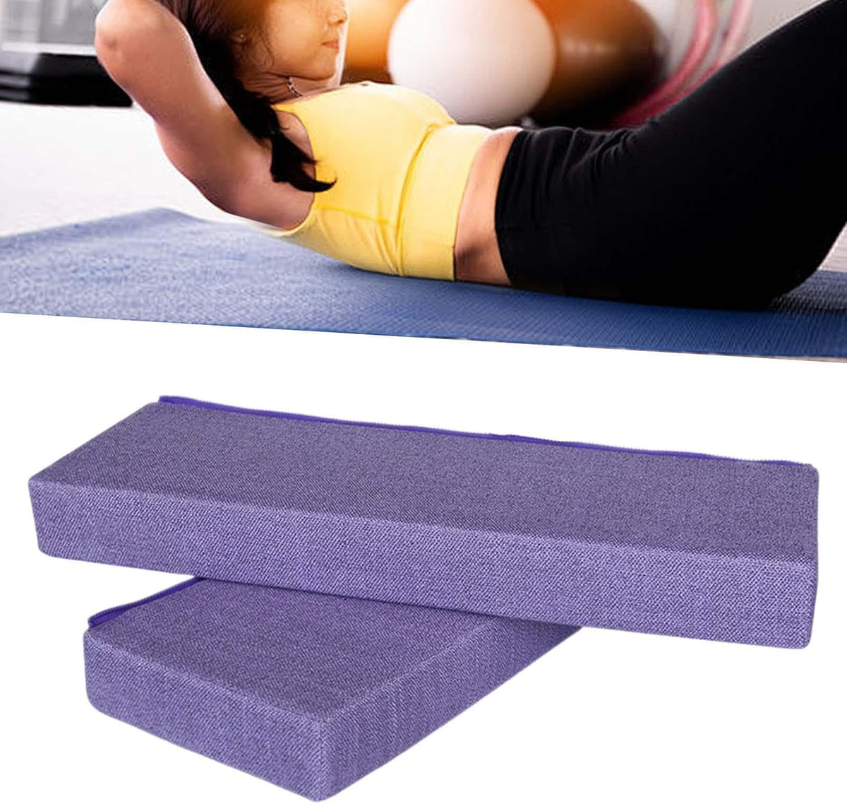 Yoga Bolster Yoga Shoulder Stand Pad for Poses Ergonomic Multipurpose Lightweight Cushion Rectangular Pillow, Linen Purple