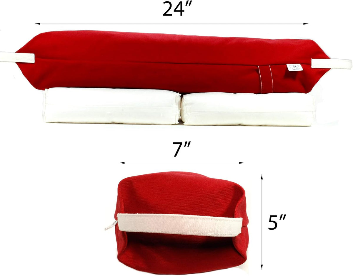 Yoga Bolster, with Cotton Canvas Pillowcase Included