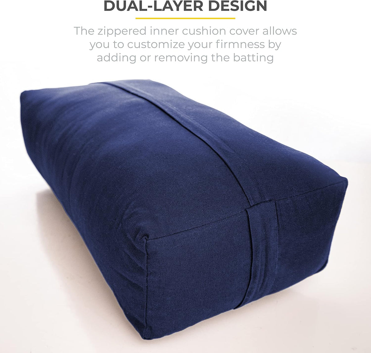 Firm Large Yoga Bolster, 24x12x6in
