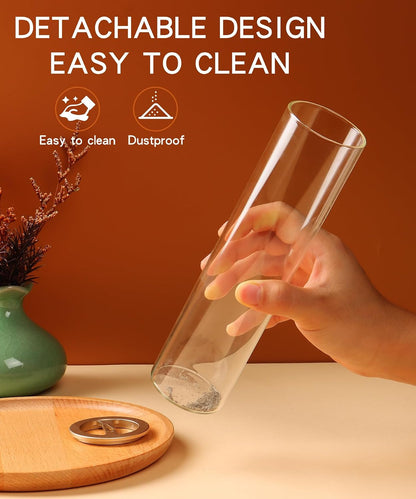 Incense Holder for Sticks [Anti-Ash Flying], Modern Insence-Stick Burner Holder with Removable Glass Ash Catcher, for Home Decor Yoga Meditation (Champagne Gold)