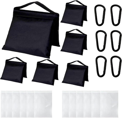 6 Pack Sandbags with 12 PE Bags, Sand Bag for Backdrop Stand