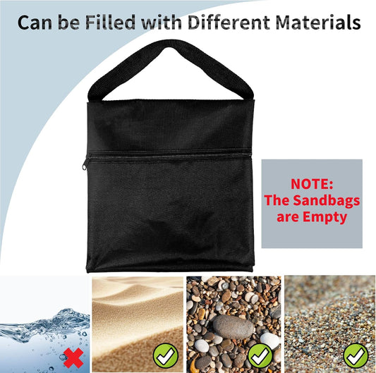 6 Pack Sandbags with 12 PE Bags, Sand Bag for Backdrop Stand