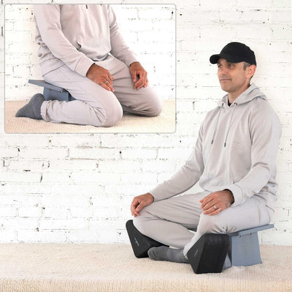 Meditation Bench | Wide Tall Sturdy Stable Cross Legged & Kneeling Stool | Easy on Hips and Knees | Meditation and Prayer Bench | Lightweight Sustainable Bamboo Meditation Stool