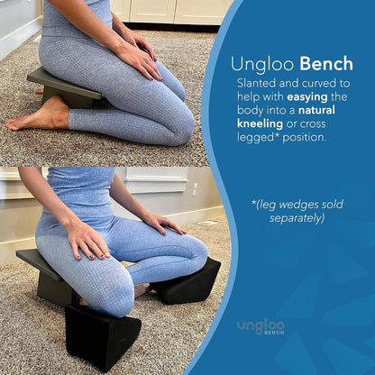 Meditation Bench | Wide Tall Sturdy Stable Cross Legged & Kneeling Stool | Easy on Hips and Knees | Meditation and Prayer Bench | Lightweight Sustainable Bamboo Meditation Stool