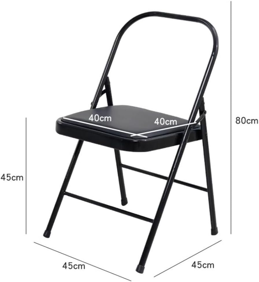 Folding Yoga Auxiliary Chair, Iyengar Beginner Yoga Chair, Foldable Balance Handstand Training Tool for Back Pain Relieving(Orange)